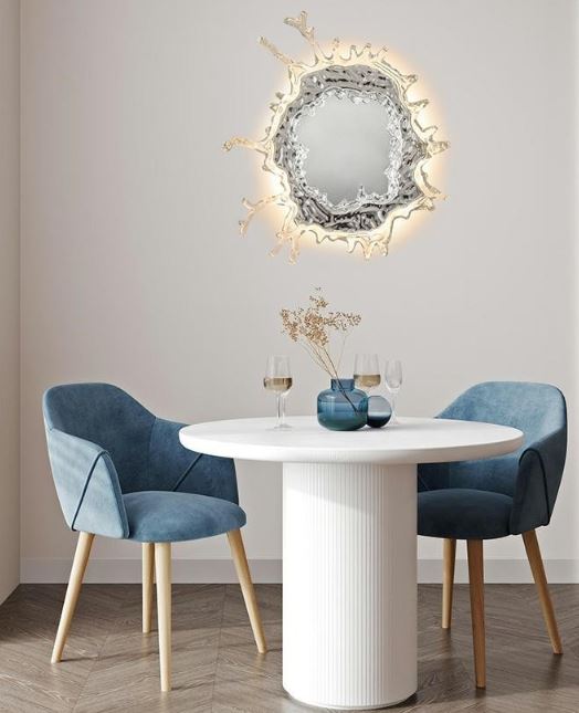 srebrny kinkiet splash M aranzacja